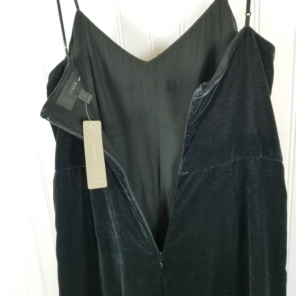J Crew Velvet Wide Leg Crop Jumpsuit Size 0 Black Sleeveless Witchy Whimsigoth
